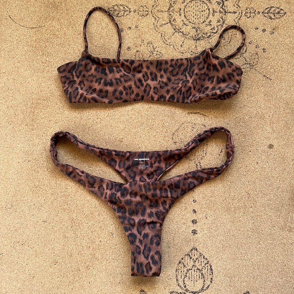 Ark Swimwear 2 piece leopard Brazilian bikini set